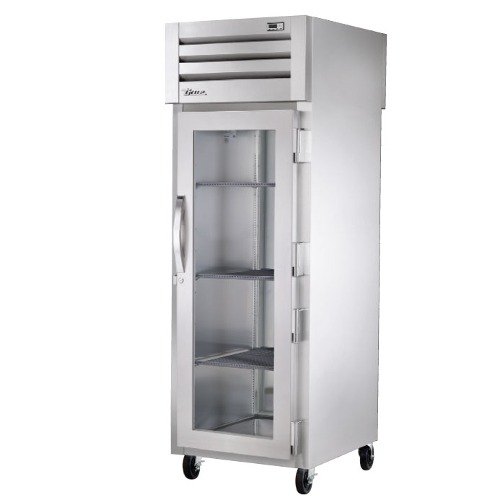 True STG1RPT-1G-1S-HC Spec Series 1-Section 1 Glass Door Front / 1 Solid Door Rear Pass-Thru Refrigerator 27" - 31 cu. ft. - 115v