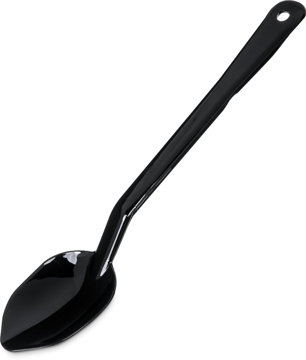 Carlisle 442003 One-Piece Plastic Solid Serving Spoon with Notched Handle 13" - Black