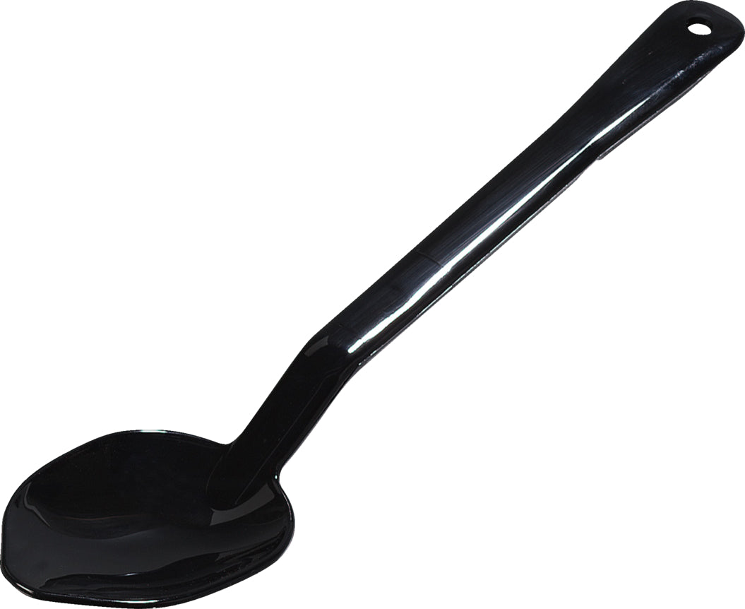 Carlisle 442003 One-Piece Plastic Solid Serving Spoon with Notched Handle 13" - Black