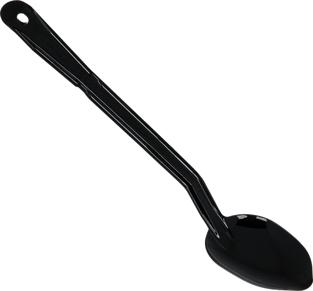 Carlisle 442003 One-Piece Plastic Solid Serving Spoon with Notched Handle 13" - Black