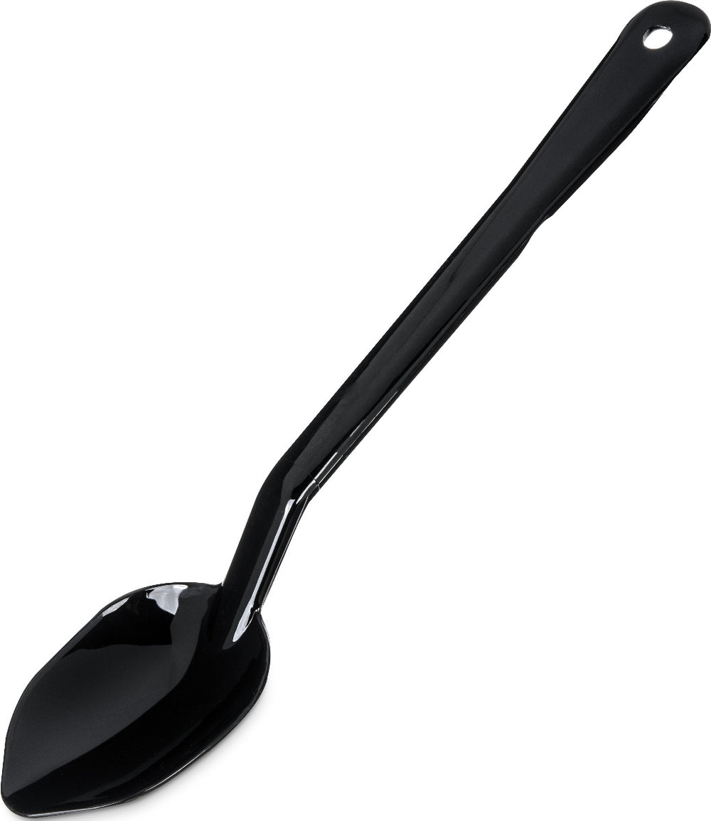 Carlisle 442003 One-Piece Plastic Solid Serving Spoon with Notched Handle 13" - Black