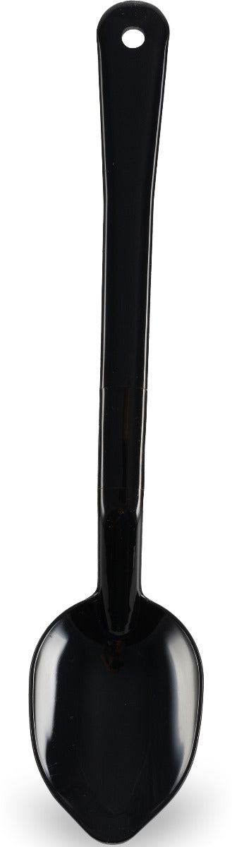 Carlisle 442003 One-Piece Plastic Solid Serving Spoon with Notched Handle 13" - Black
