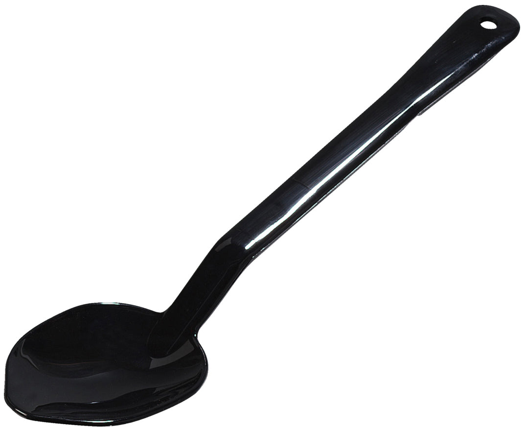 Carlisle 442003 One-Piece Plastic Solid Serving Spoon with Notched Handle 13" - Black