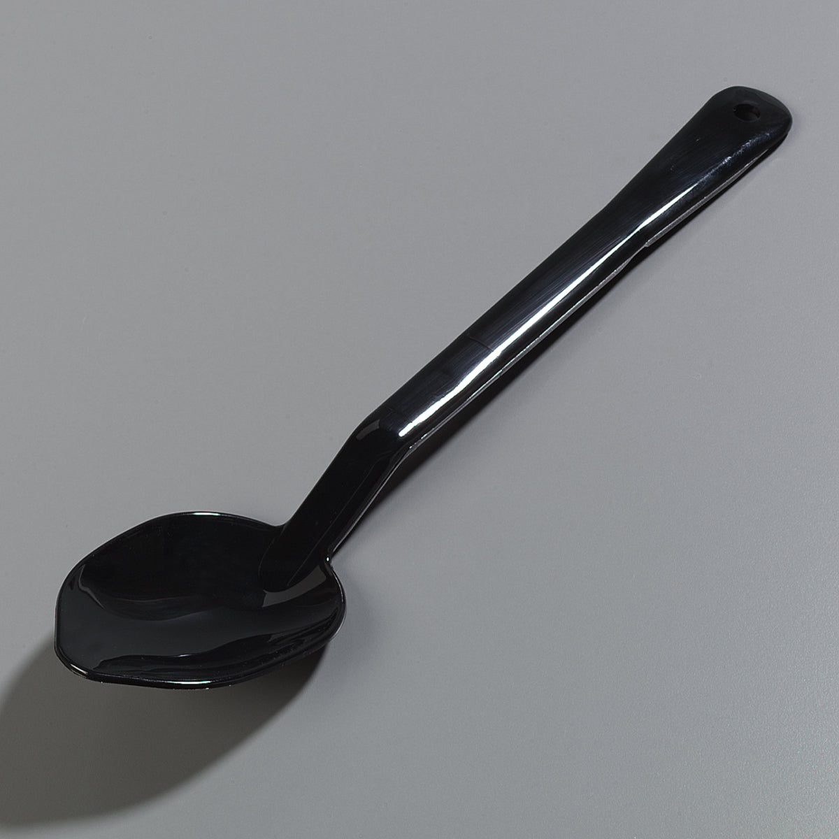Carlisle 442003 One-Piece Plastic Solid Serving Spoon with Notched Handle 13" - Black