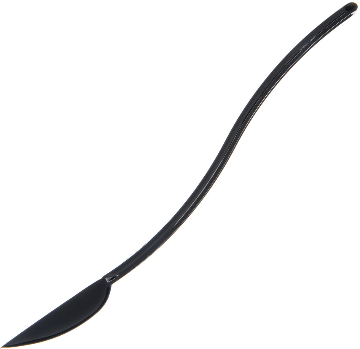Carlisle 445003 One-Piece Plastic Solid Salad/Buffet Serving Spoon with Notched handle 8" - 1/4 oz. - Black