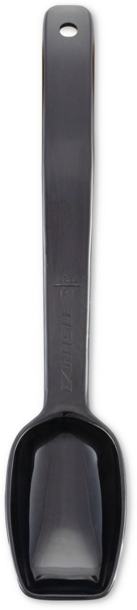 Carlisle 446003 One-Piece Plastic Solid Salad/Buffet Serving Spoon with Notched handle 9" - 1/2 oz. - Black
