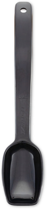 Carlisle 446003 One-Piece Plastic Solid Salad/Buffet Serving Spoon with Notched handle 9" - 1/2 oz. - Black