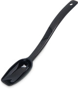Carlisle 446003 One-Piece Plastic Solid Salad/Buffet Serving Spoon with Notched handle 9" - 1/2 oz. - Black