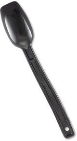Carlisle 446003 One-Piece Plastic Solid Salad/Buffet Serving Spoon with Notched handle 9" - 1/2 oz. - Black