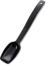 Carlisle 446003 One-Piece Plastic Solid Salad/Buffet Serving Spoon with Notched handle 9" - 1/2 oz. - Black