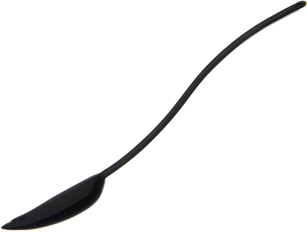 Carlisle 446003 One-Piece Plastic Solid Salad/Buffet Serving Spoon with Notched handle 9" - 1/2 oz. - Black
