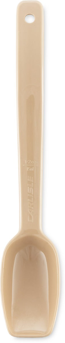 Carlisle 446006 One-Piece Plastic Solid Salad/Buffet Serving Spoon with Notched handle 9" - 1/2 oz. - Beige