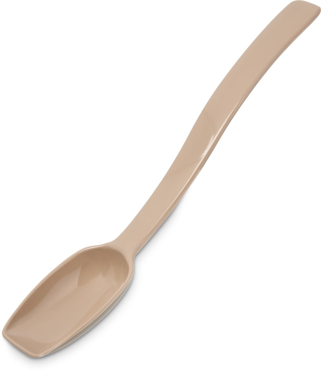 Carlisle 446006 One-Piece Plastic Solid Salad/Buffet Serving Spoon with Notched handle 9" - 1/2 oz. - Beige