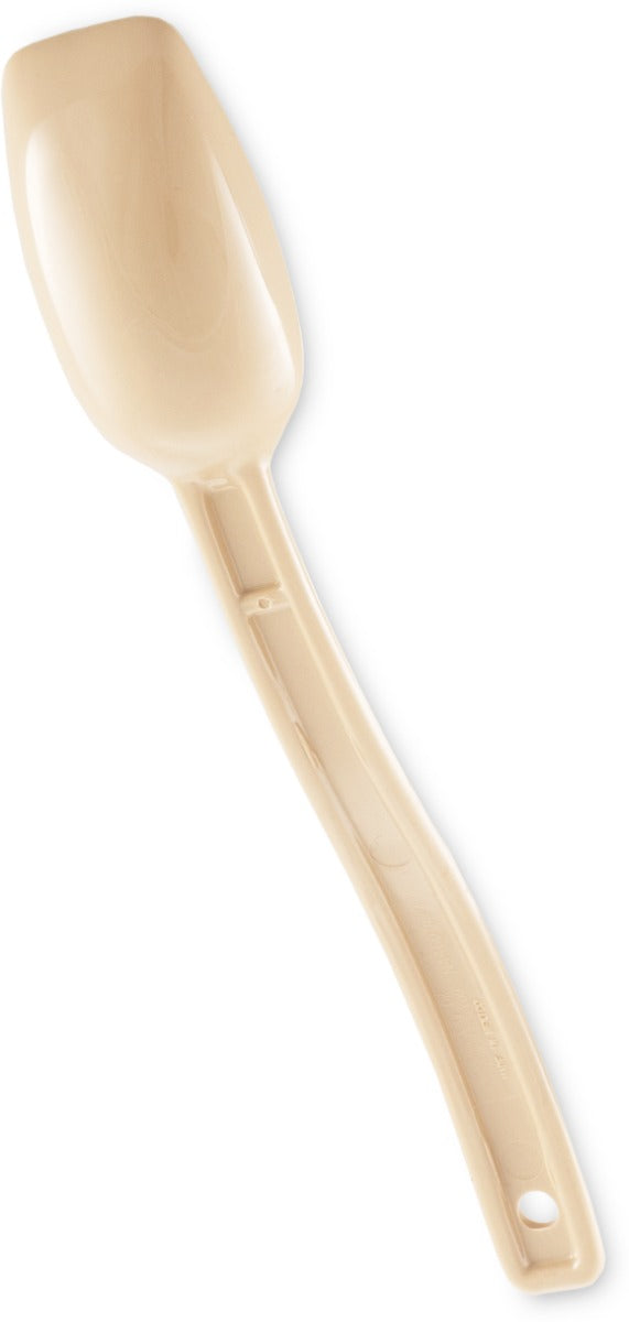 Carlisle 446006 One-Piece Plastic Solid Salad/Buffet Serving Spoon with Notched handle 9" - 1/2 oz. - Beige