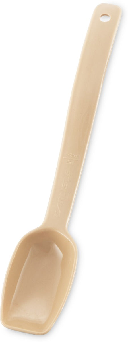 Carlisle 446006 One-Piece Plastic Solid Salad/Buffet Serving Spoon with Notched handle 9" - 1/2 oz. - Beige