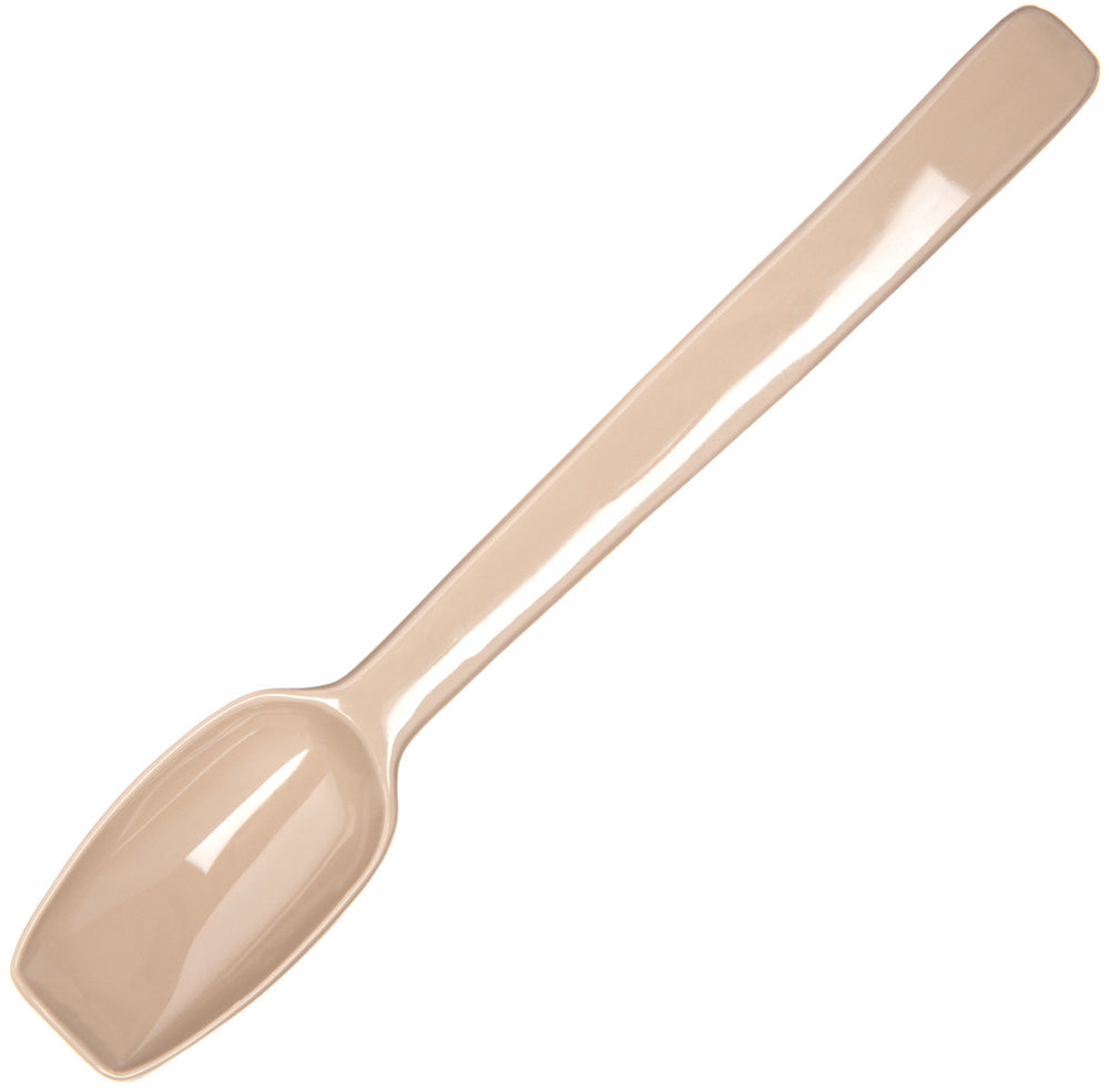 Carlisle 446006 One-Piece Plastic Solid Salad/Buffet Serving Spoon with Notched handle 9" - 1/2 oz. - Beige