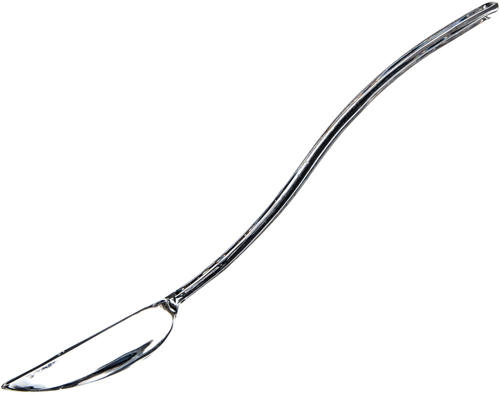 Carlisle 446007 One-Piece Plastic Solid Salad/Buffet Serving Spoon with Notched handle 9" - 1/2 oz. - Clear