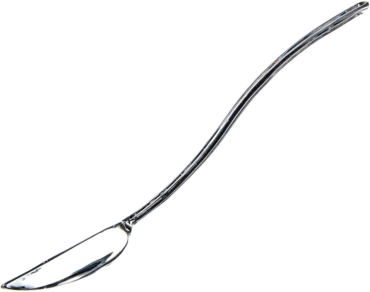 Carlisle 446007 One-Piece Plastic Solid Salad/Buffet Serving Spoon with Notched handle 9" - 1/2 oz. - Clear