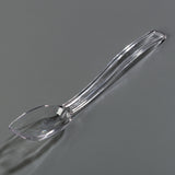 Carlisle 446007 One-Piece Plastic Solid Salad/Buffet Serving Spoon with Notched handle 9" - 1/2 oz. - Clear