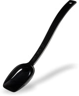 Carlisle 447003 One-Piece Plastic Solid Salad/Buffet Serving Spoon with Notched handle 10" - 3/4 oz. - Black