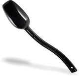 Carlisle 447003 One-Piece Plastic Solid Salad/Buffet Serving Spoon with Notched handle 10" - 3/4 oz. - Black