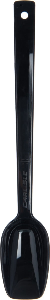 Carlisle 447003 One-Piece Plastic Solid Salad/Buffet Serving Spoon with Notched handle 10" - 3/4 oz. - Black