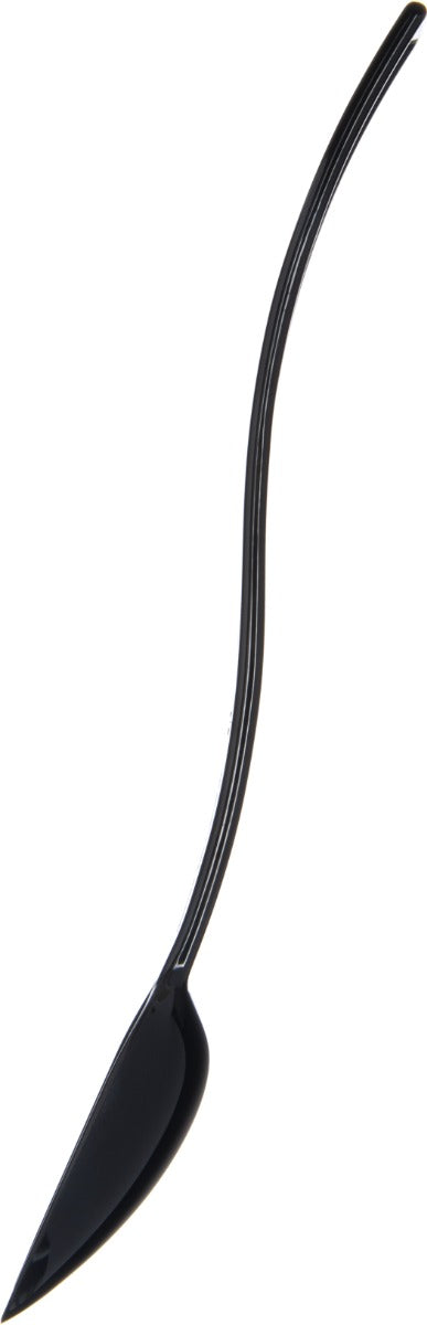 Carlisle 447003 One-Piece Plastic Solid Salad/Buffet Serving Spoon with Notched handle 10" - 3/4 oz. - Black