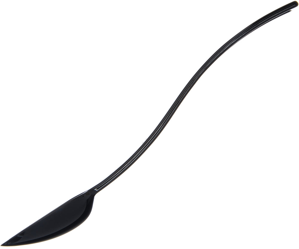 Carlisle 447003 One-Piece Plastic Solid Salad/Buffet Serving Spoon with Notched handle 10" - 3/4 oz. - Black