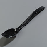 Carlisle 447003 One-Piece Plastic Solid Salad/Buffet Serving Spoon with Notched handle 10" - 3/4 oz. - Black