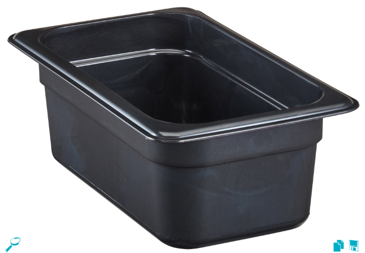 Cambro 44HP110 4"D Quarter Size High Temp Food Pan - Non-Stick - 6/Case