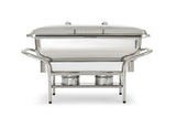 Vollrath 4644050 Mirage Stainless Steel Full-Size Induction Chafer Stand with Fuel Holders 25" x 16-3/4"