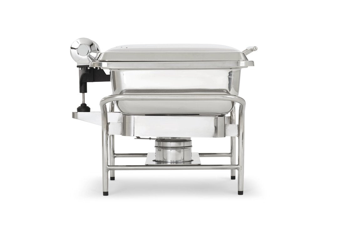 Vollrath 4644050 Mirage Stainless Steel Full-Size Induction Chafer Stand with Fuel Holders 25" x 16-3/4"