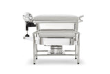 Vollrath 4644050 Mirage Stainless Steel Full-Size Induction Chafer Stand with Fuel Holders 25" x 16-3/4"