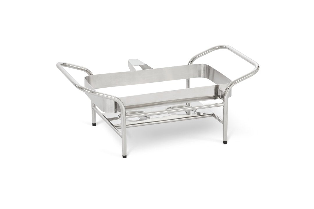 Vollrath 4644050 Mirage Stainless Steel Full-Size Induction Chafer Stand with Fuel Holders 25" x 16-3/4"