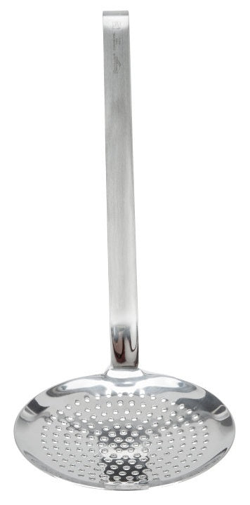 Vollrath 46970 Jacob's Pride Heavy-Duty One-Piece Stainless Steel Round Skimmer with 6" dia. Perforated Blade and 12-5/8" Hooked Handle - 6/Case