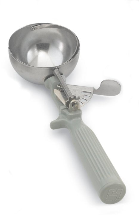 Vollrath 47140 Jacob's Pride Thumb Press Disher with One-Piece Gray Handle 4 oz. - Size 8