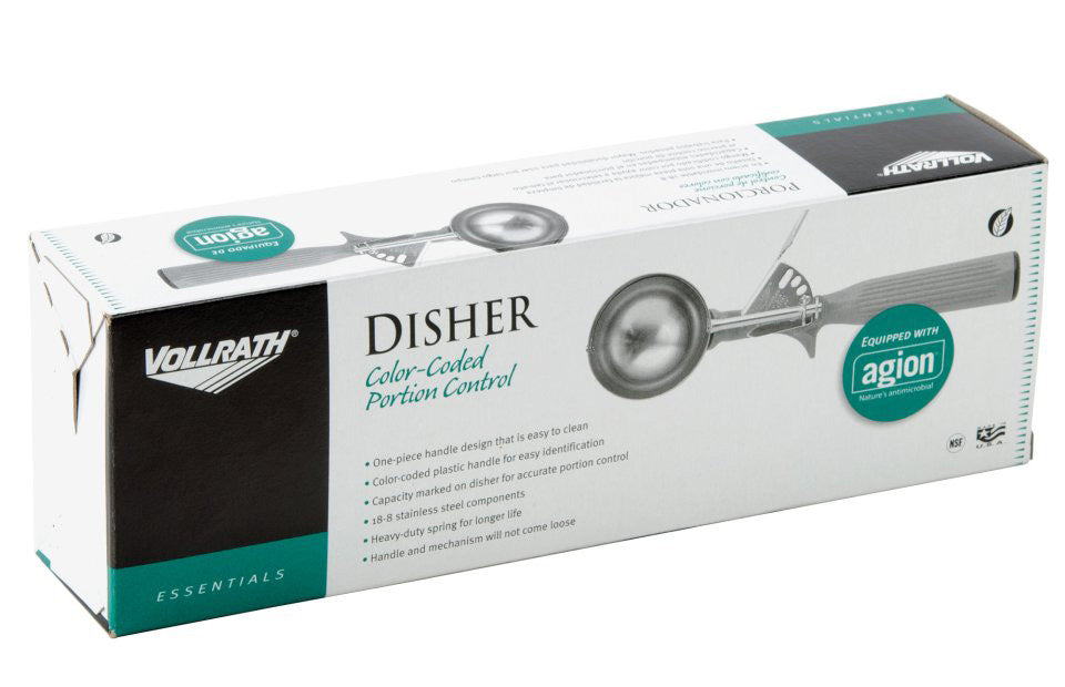 Vollrath 47141 Jacob's Pride Thumb Press Disher with One-Piece Ivory Handle 3-1/4 oz. - Size 10