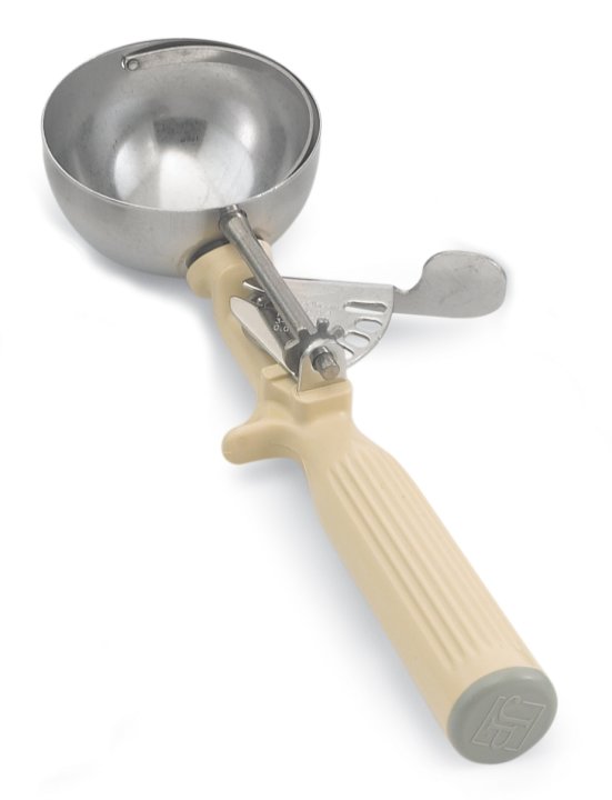 Vollrath 47141 Jacob's Pride Thumb Press Disher with One-Piece Ivory Handle 3-1/4 oz. - Size 10