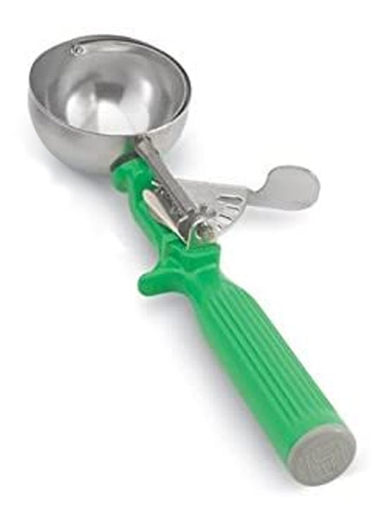 Vollrath 47142 Jacob's Pride Thumb Press Disher with One-Piece Green Handle 2-2/3 oz. - Size 12