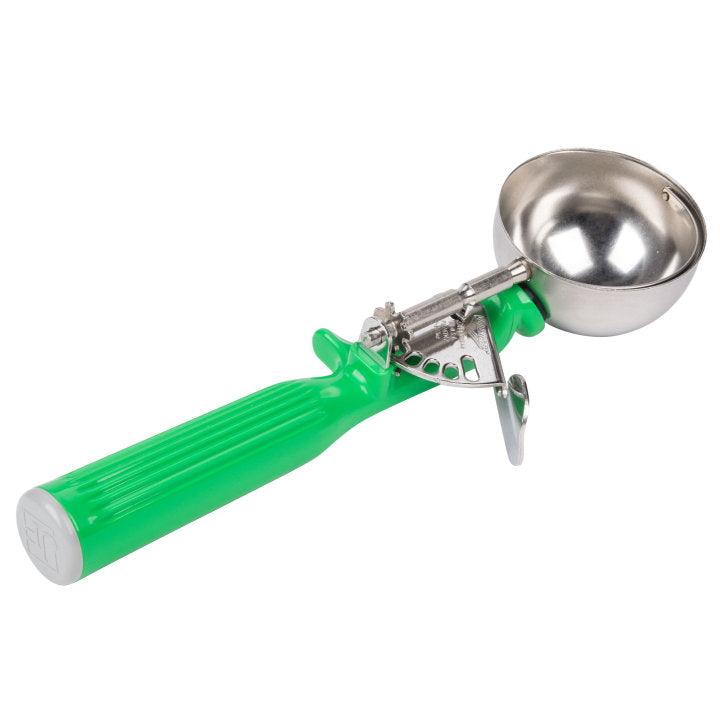 Vollrath 47142 Jacob's Pride Thumb Press Disher with One-Piece Green Handle 2-2/3 oz. - Size 12