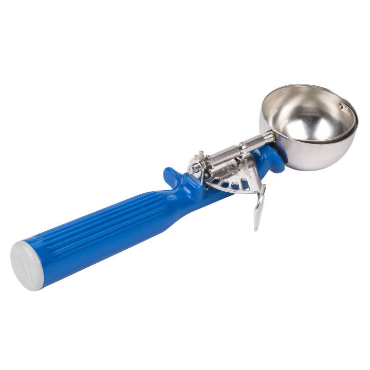 Vollrath 47143 Jacob's Pride Thumb Press Disher with One-Piece Dark Blue Handle 2 oz. - Size 16