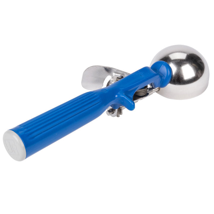 Vollrath 47143 Jacob's Pride Thumb Press Disher with One-Piece Dark Blue Handle 2 oz. - Size 16
