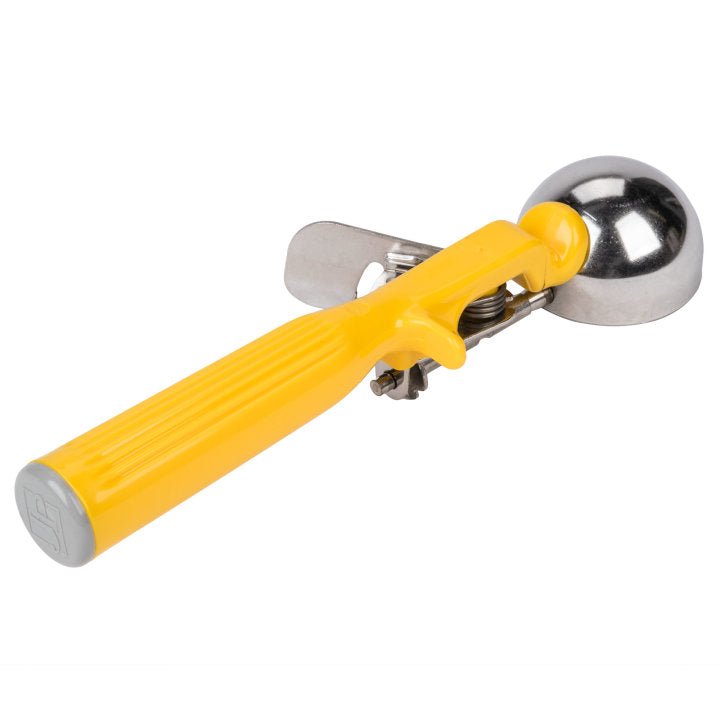 Vollrath 47144 Jacob's Pride Thumb Press Disher with One-Piece Yellow Handle 1-5/8 oz. - Size 20