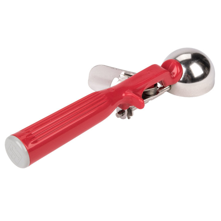Vollrath 47145 Jacob's Pride Thumb Press Disher with One-Piece Red Handle 1-1/3 oz. - Size 24