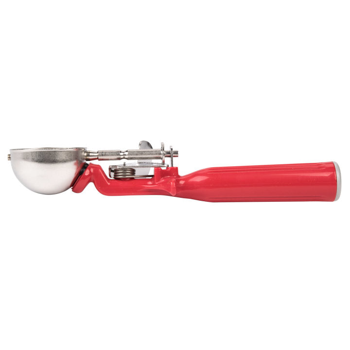 Vollrath 47145 Jacob's Pride Thumb Press Disher with One-Piece Red Handle 1-1/3 oz. - Size 24
