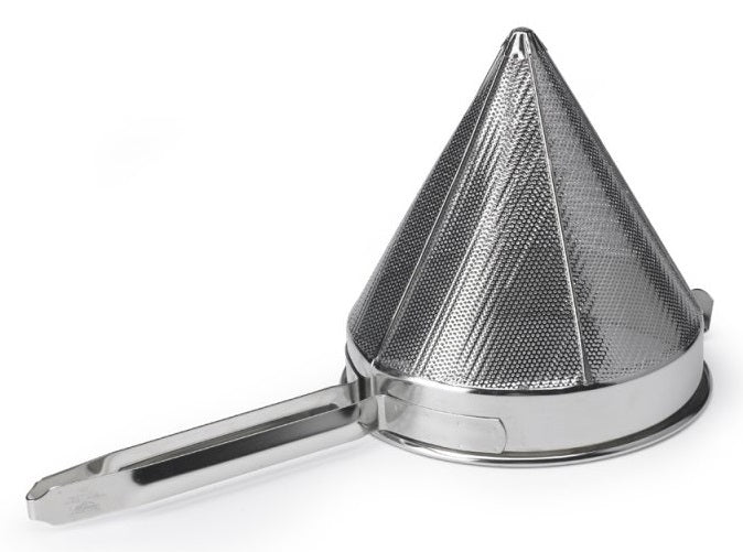 Vollrath 47166 Stainless Steel Fine Mesh China Cap Strainer with 8" dia. X 8" Deep Bowl and 10" Welded Loop Handle - 6/Case
