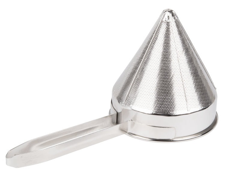 Vollrath 47166 Stainless Steel Fine Mesh China Cap Strainer with 8" dia. X 8" Deep Bowl and 10" Welded Loop Handle - 6/Case