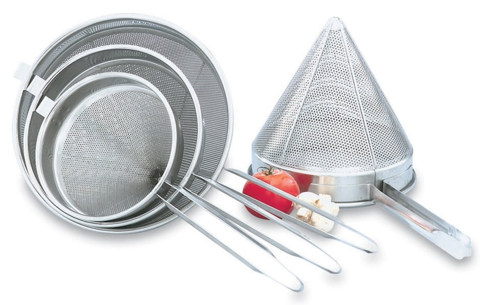 Vollrath 47166 Stainless Steel Fine Mesh China Cap Strainer with 8" dia. X 8" Deep Bowl and 10" Welded Loop Handle - 6/Case