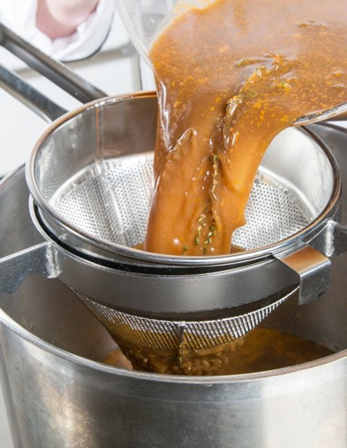 Vollrath 47166 Stainless Steel Fine Mesh China Cap Strainer with 8" dia. X 8" Deep Bowl and 10" Welded Loop Handle - 6/Case