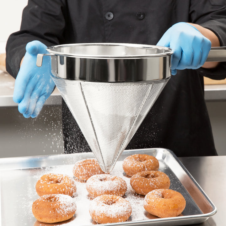 Vollrath 47167 Stainless Steel Fine Mesh China Cap Strainer with 9-3/4" dia. X 10" Deep Bowl and 10-1/4" Loop Handle - 6/Case
